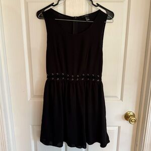 Forever 21 Black Mini Dress with Eyelet Detail